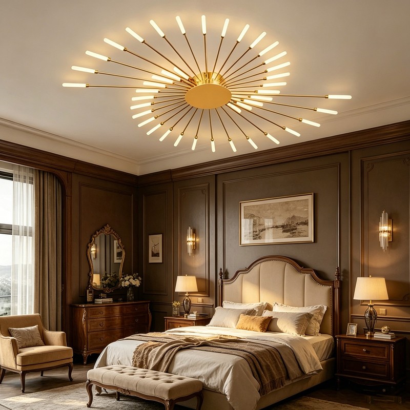 Indoor LED Ceiling Light Hollow Fireworks Design Modern Decor for Home Business gallery