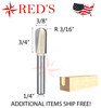 Tideway Carbide Pro LC05040604 3/8"X3/4 Round Nose 1/4" shank router bit gallery