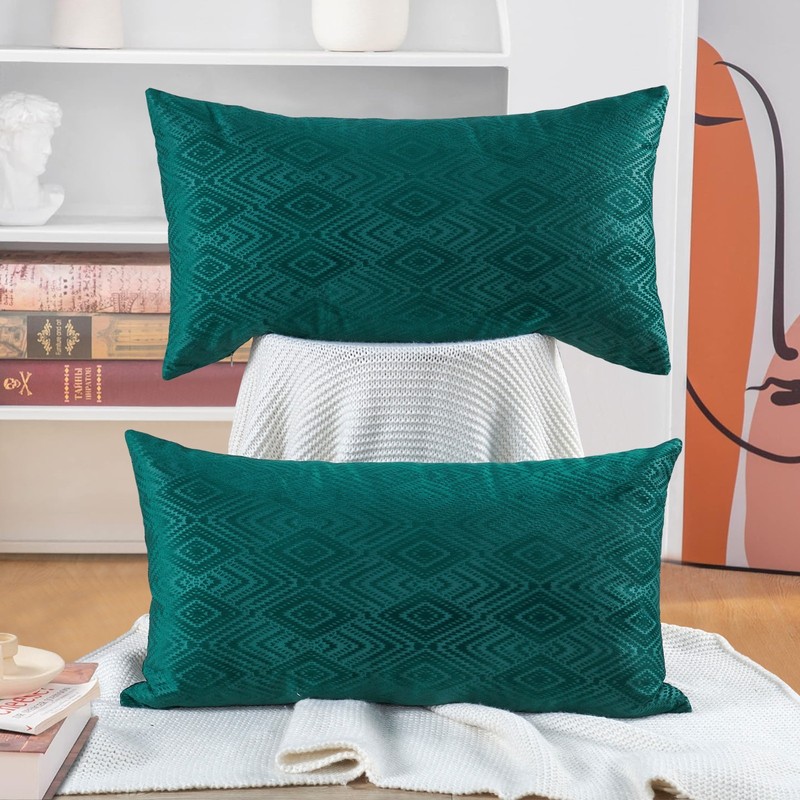 Ikat Velvet Solid Pillow Shams Rectangle Pillow Covers Decorative Cushion Cover gallery