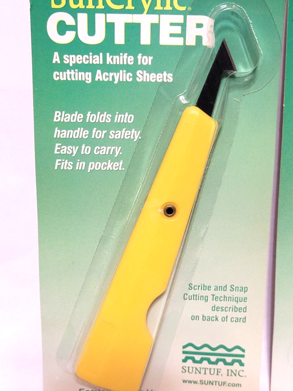 SunCrylic Acrylic Sheet Cutter Tool - Folding Blade into Handle, NEW, LOT OF 2 gallery