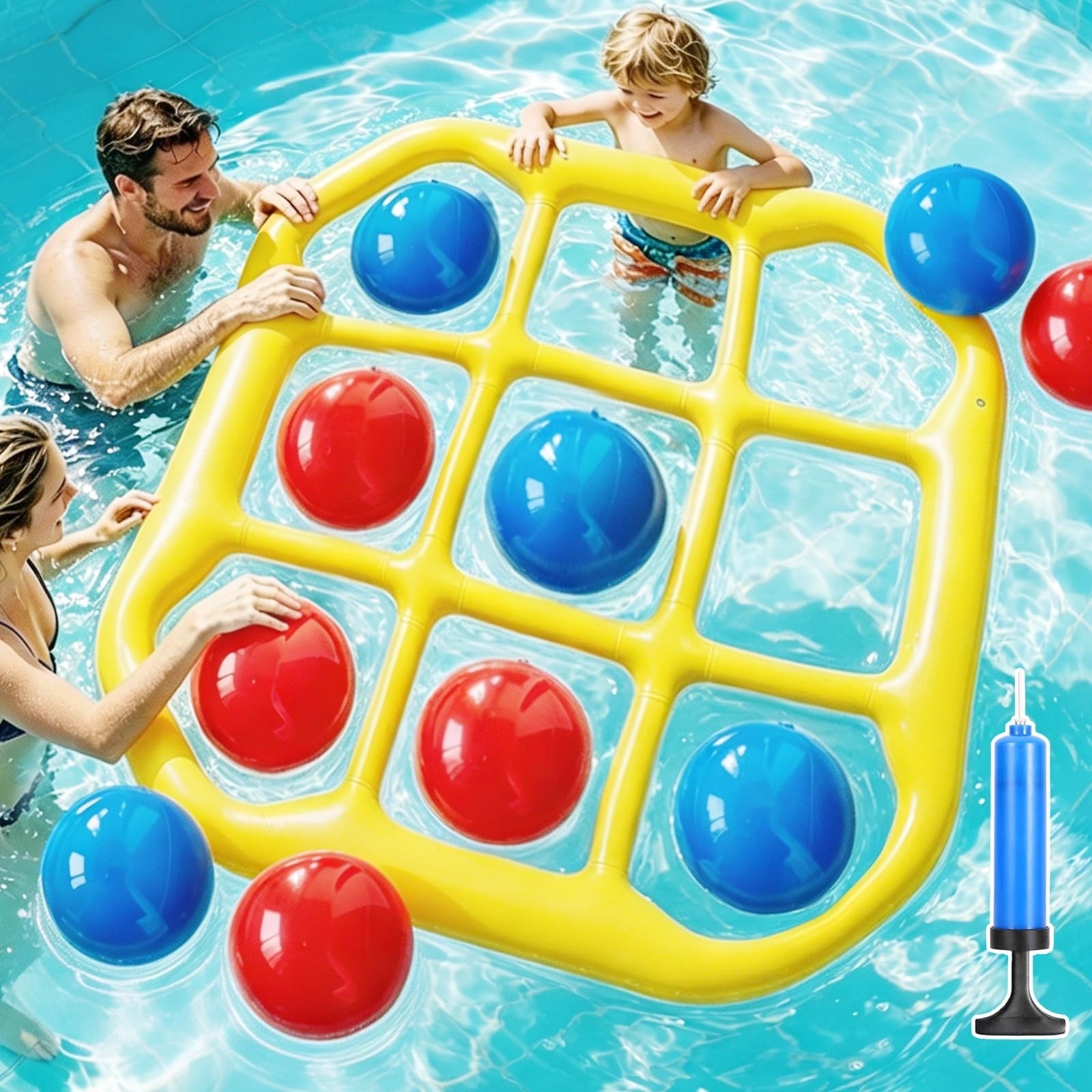Tic Tac Toe Pool Toys Games, Giant Floating Tic Tac Toe Game Float with 10 Ba... gallery