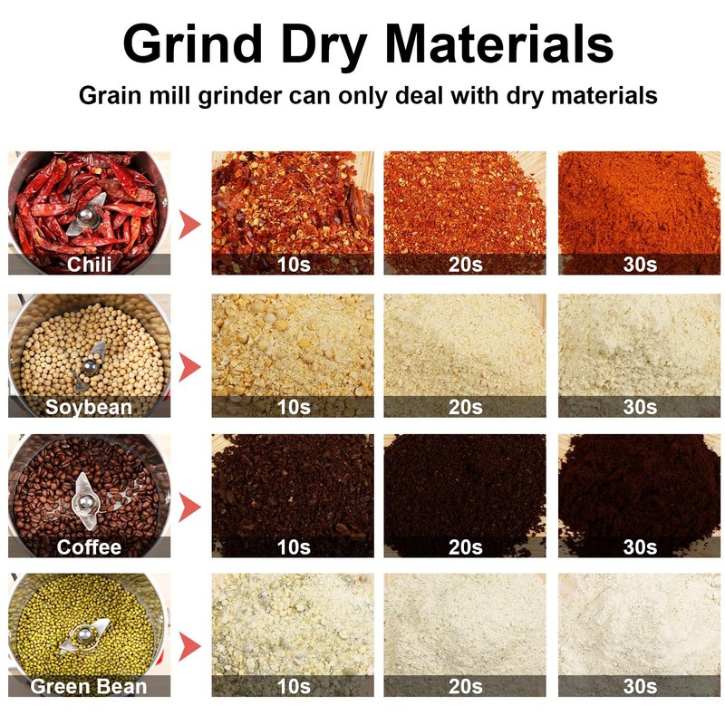 Grain Mill Grinder Electric Flour, 2000g Corn Fine Powder Rice Grinder Wheat Mil gallery