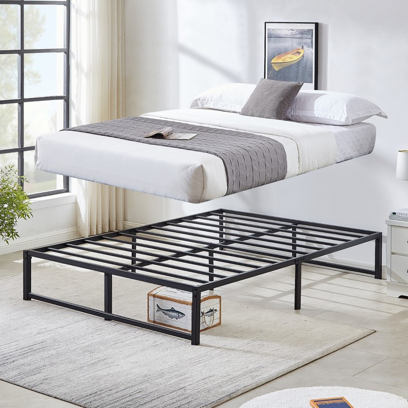 VECELO 14 Inch Bed Frame Metal Platform Twin/Full/Queen/King Size Slats Support gallery