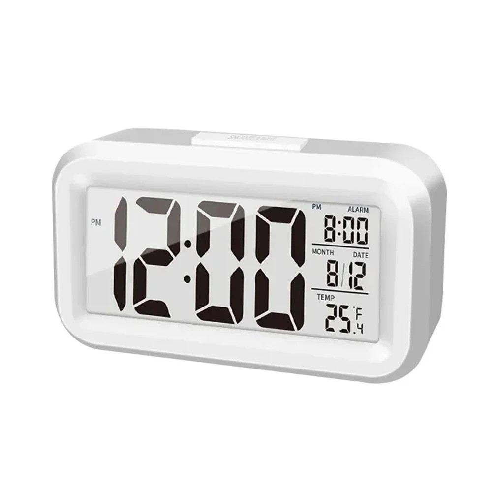 LCD Digital Alarm Clock LED Backlight Snooze Temp Date Calendar 9cm/3.5in Desk gallery