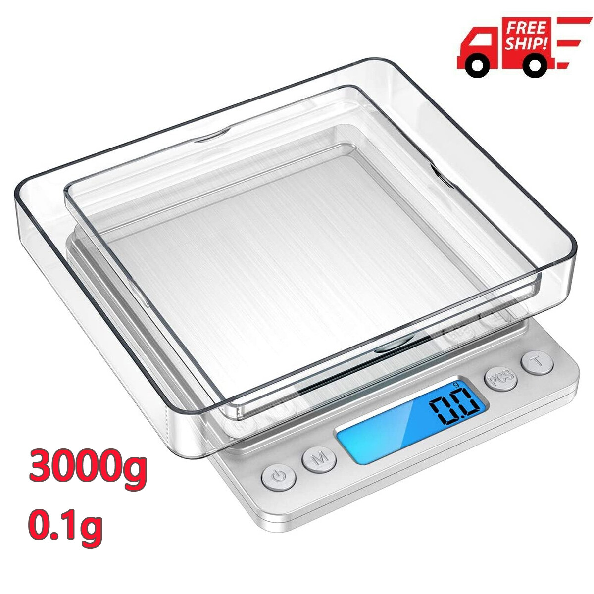Digital Weight Scale Kitchen Jewelry Gold Grain Food MiniSize Gram 3000g x 0.1g gallery