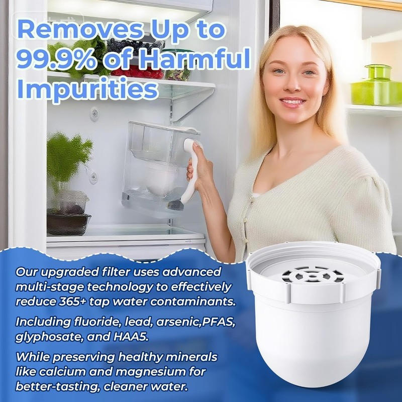 1 Pack Upgraded Water Pitcher Filter with Clearly Filtered No. 1 Filtered Wat... gallery