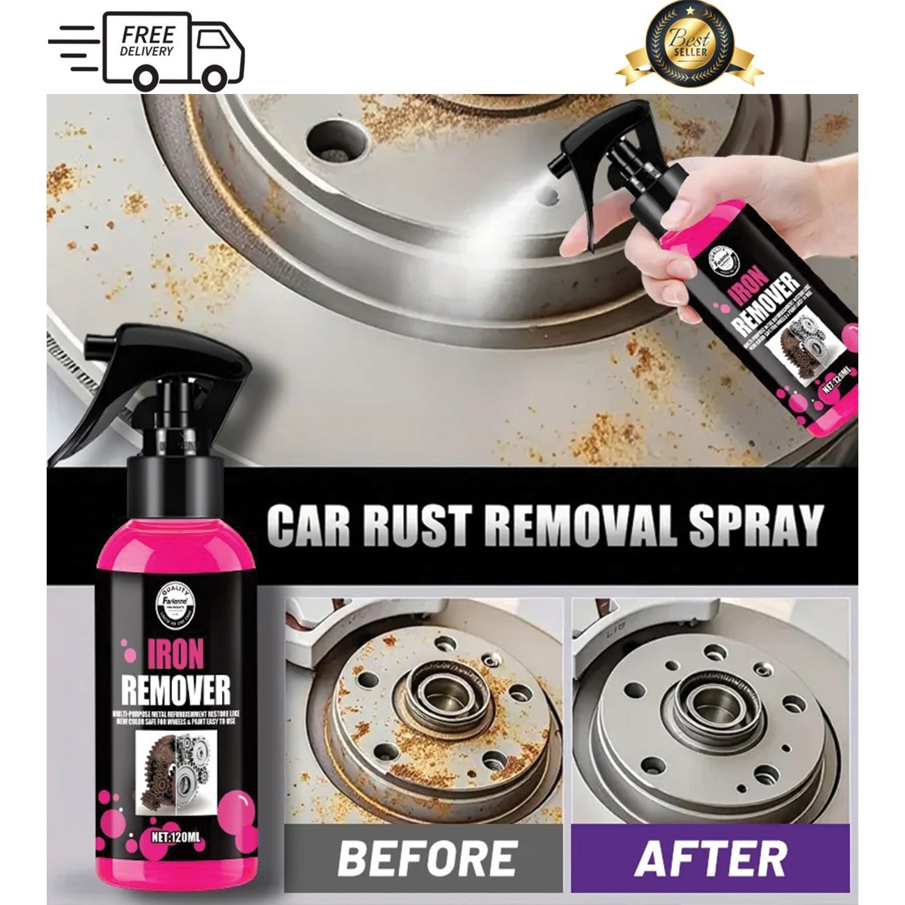 All-Purpose Rust Remover Spray 120ML Fast-Acting Iron Oxidation Eliminator gallery