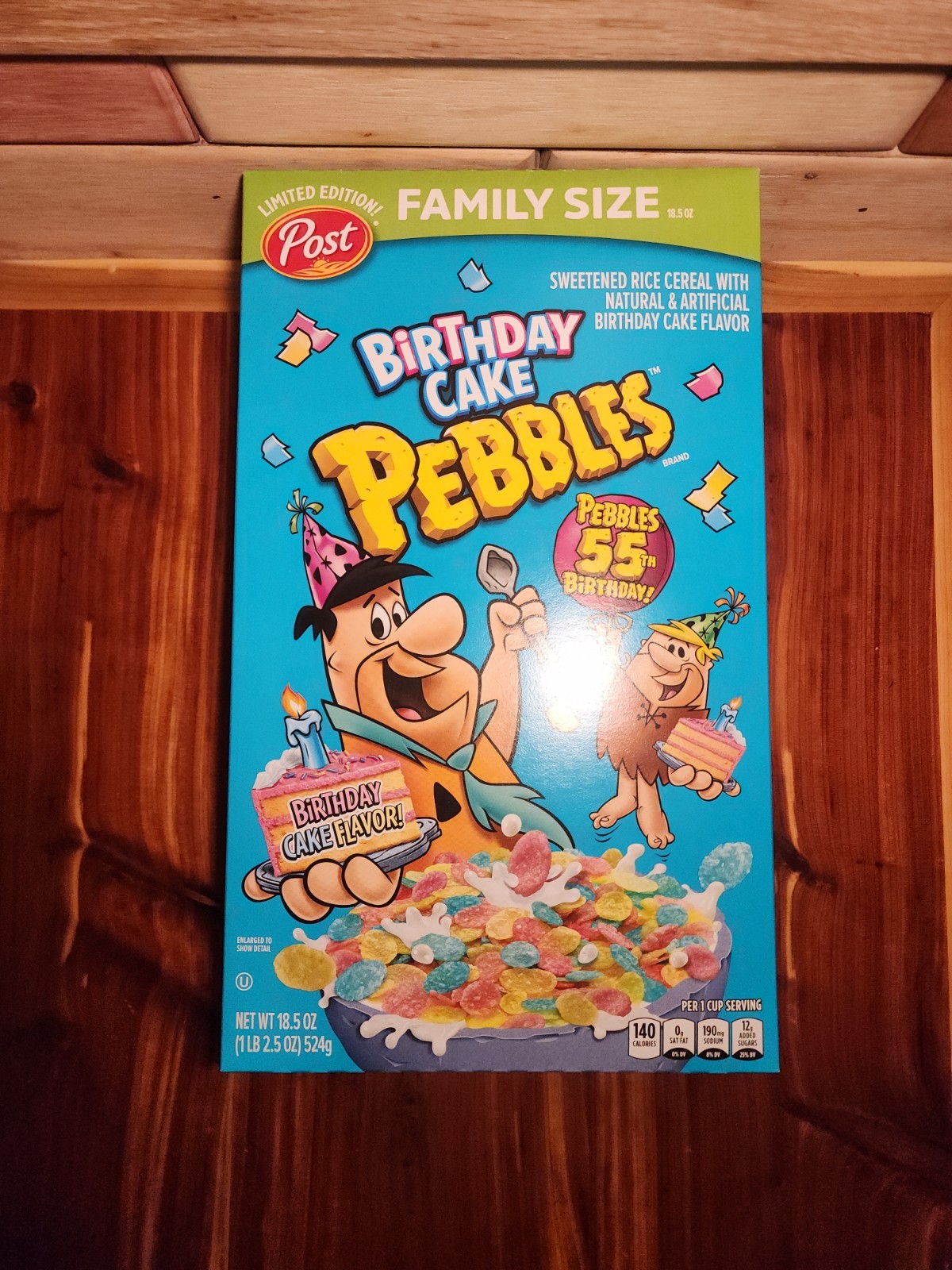 Post 55th Birthday Cake Pebbles Breakfast Cereal Family Size, 18.5 oz gallery