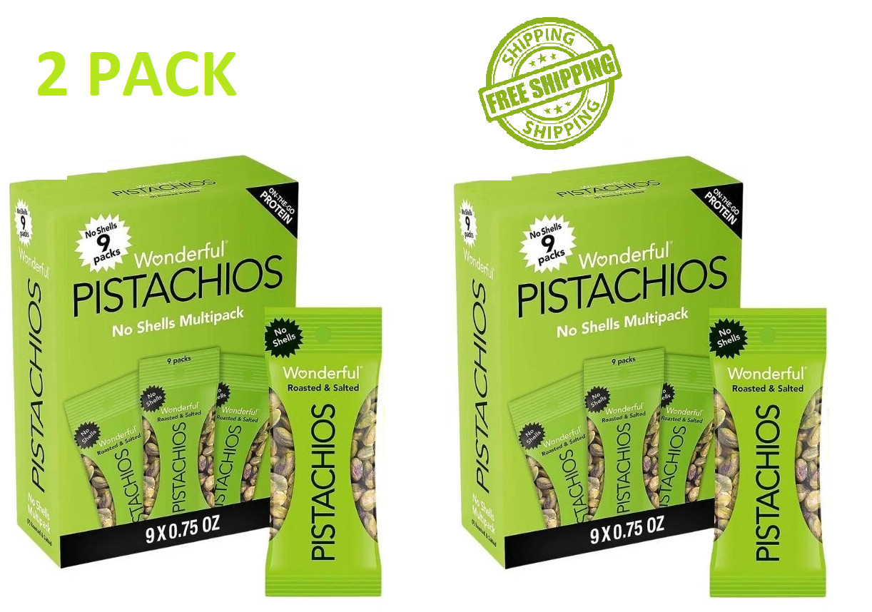 Wonderful Pistachios No Shells Roasted & Salted Nuts 0.75 Ounce 9 Bags, 2 Pack gallery