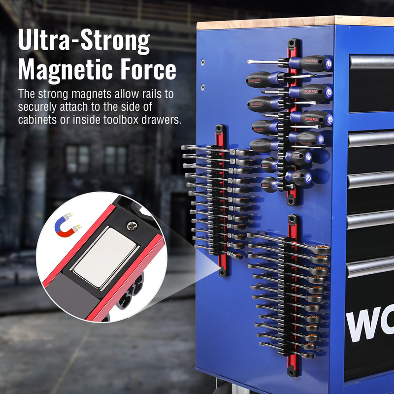 WORKPRO Magnetic Screwdriver Organizer&Wrench Organizer (Tools not Included) NEW gallery