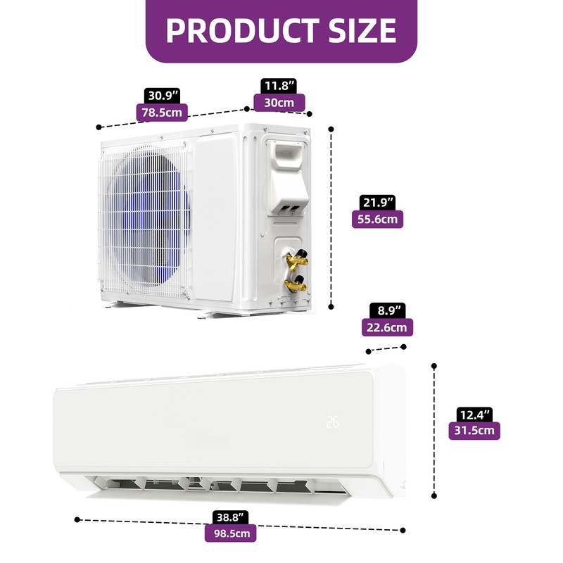 Mini Split Air Conditioner 18,000 BTU Ductless Heat Pump 208-230V Power gallery
