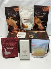 RYZE Coffee Ritual Set Kit Bundle Mushroom Creamers Latte Gummies Wood Canister