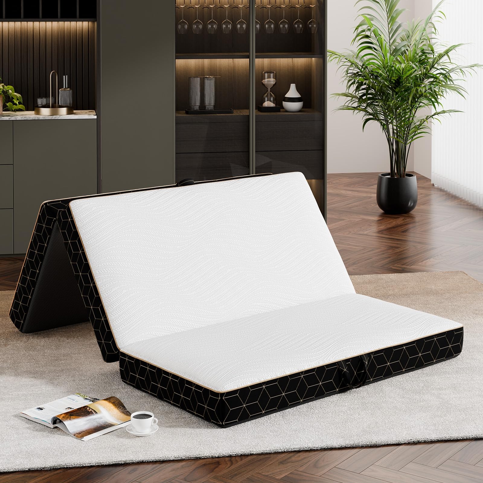 Twin Size Portable Folding Memory Foam Mattress 4 Inch 75"x38"x4"EMBED Tri-Fold gallery