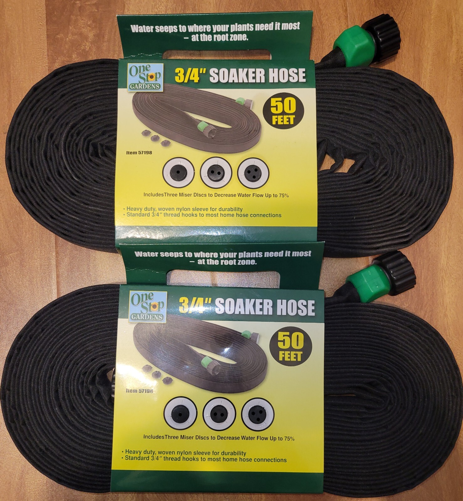 2X 3/4" x 50 ft. Flat Seeper Soaker Hose Yard Watering Irrigation gallery