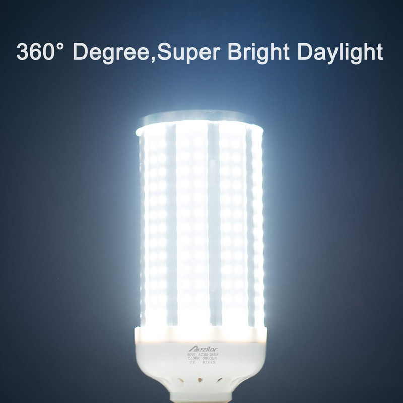 2-Pack（500W Equivalent） LED Corn Light Bulb 60W 6000 Lumen 6500K Large Area Cool gallery