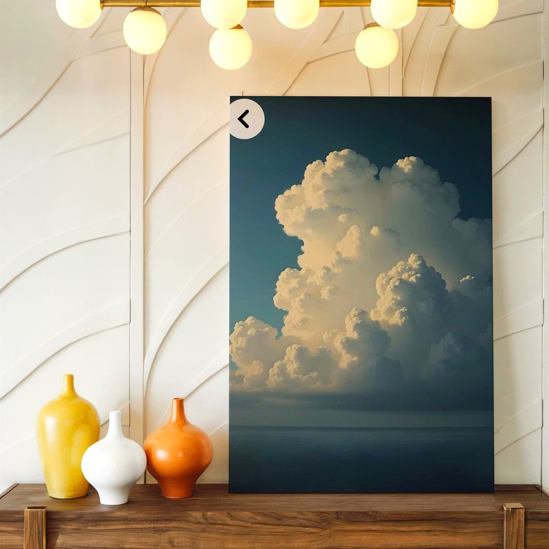 Wall Art Dramatic Cloudscape Over Calm Ocean Blue Sky Nature Poster Print Decor gallery