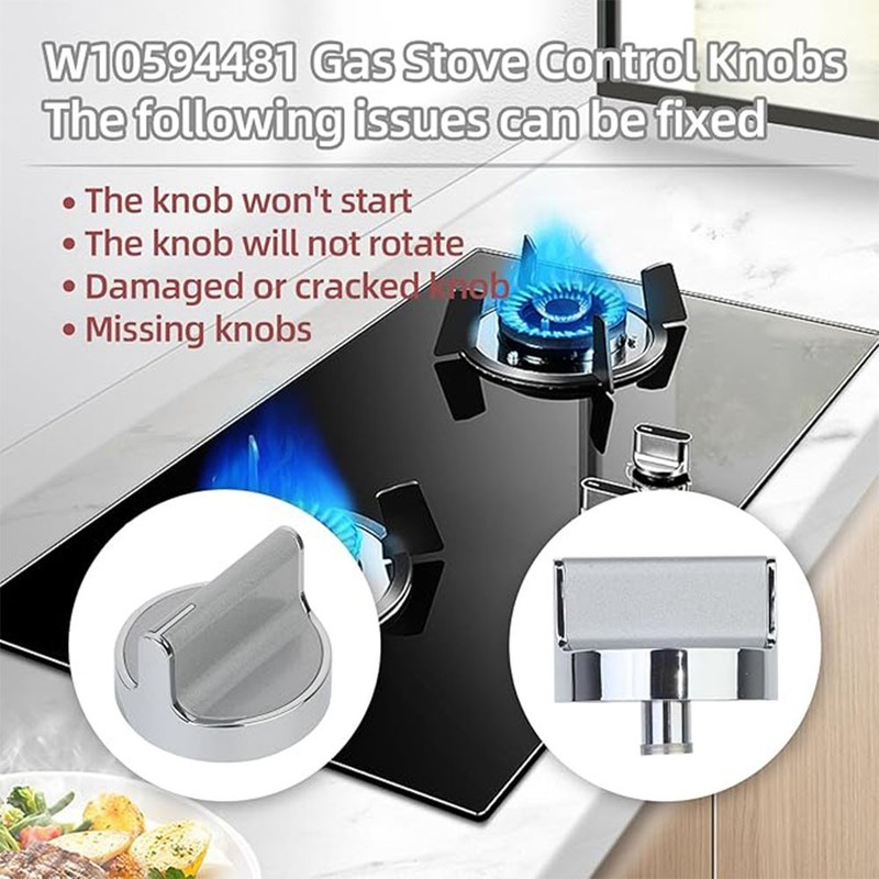 Stove Knobs W10594481 Replacements fit for Whirlpool Gas Stove Range Cooktop New gallery