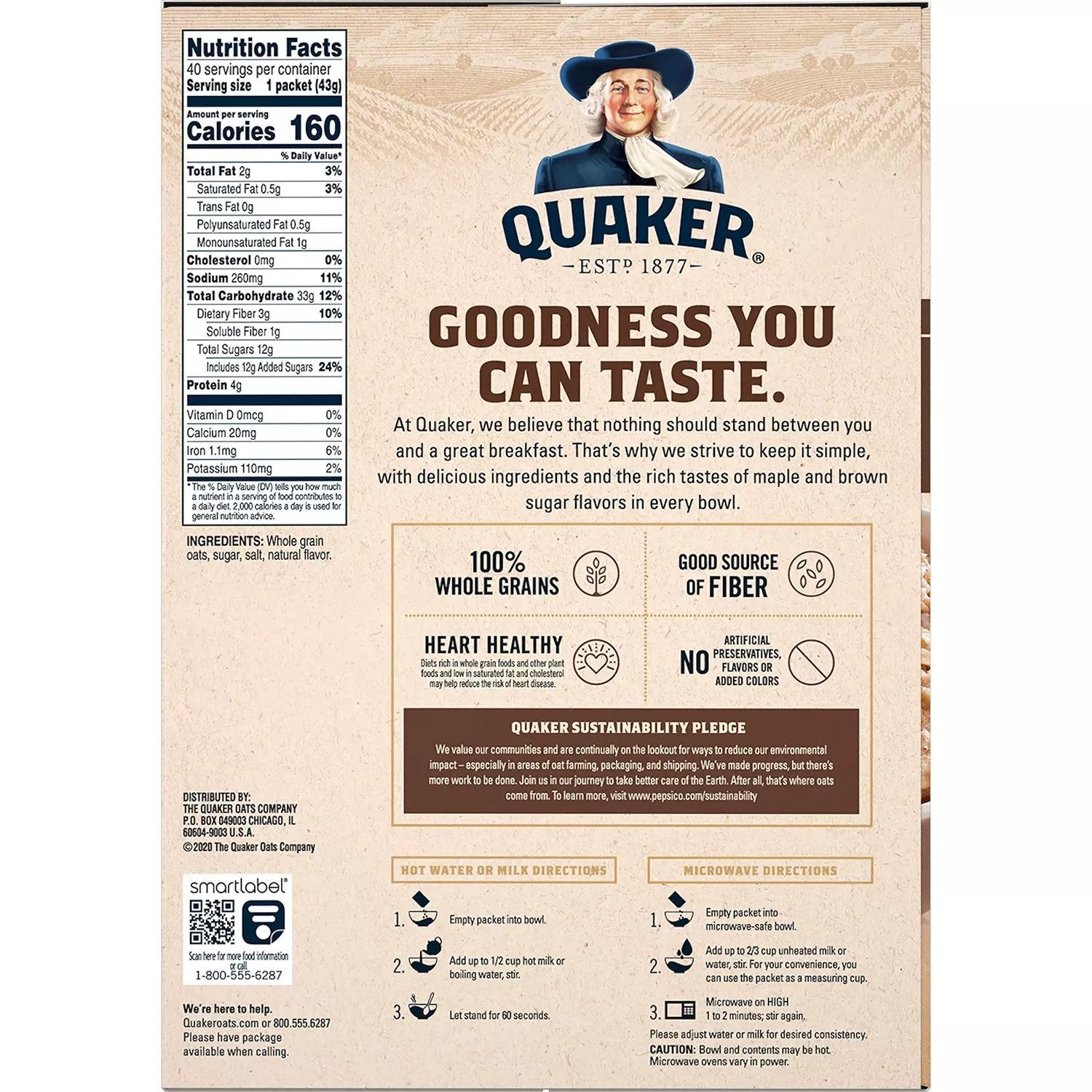 Quaker Instant Oatmeal Maple Brown Sugar Breakfast Cereal - 40 pack gallery