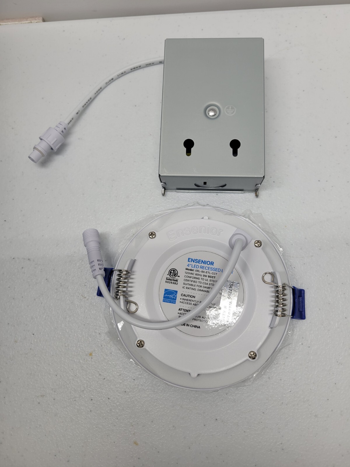 Single Ensenior 4 Inch Ultra-Thin LED Recessed Ceiling Light with Junction Box gallery