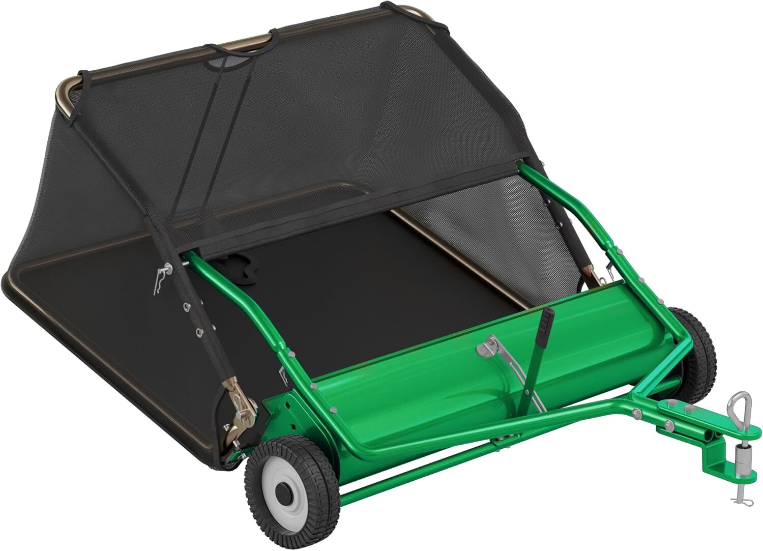 42" Tow-Behind Lawn Sweeper for Grass Collection with Leaf Collector Hopper NEW gallery