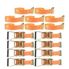 8 Pack 2″ x 15′ E-Track Ratchet Tie Down Strap 4000 lbs Breaking Strength Strap