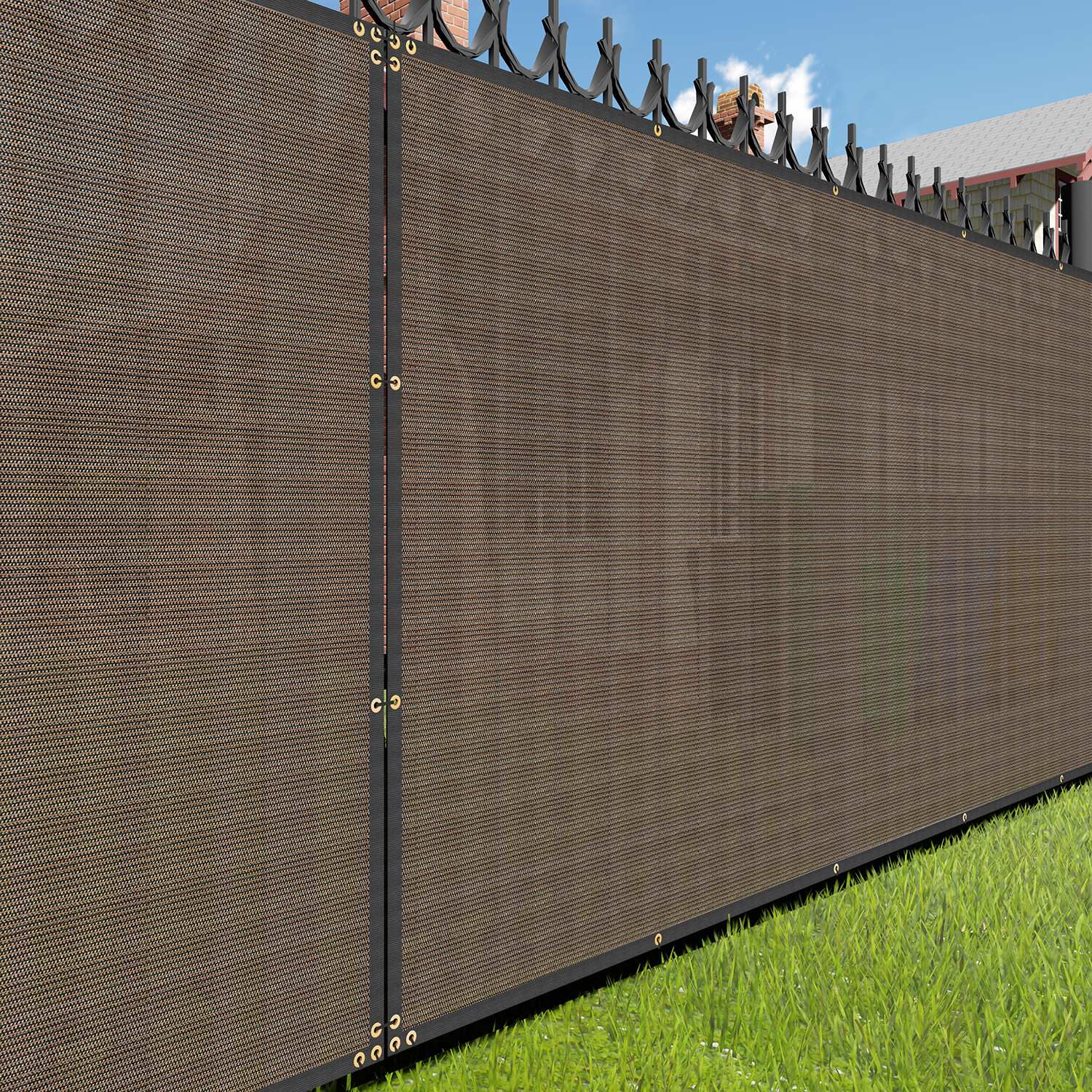 3FT Windscreen Privacy Fence Screen Heavy Duty Mesh Shade Cover Brown 1-150ft gallery