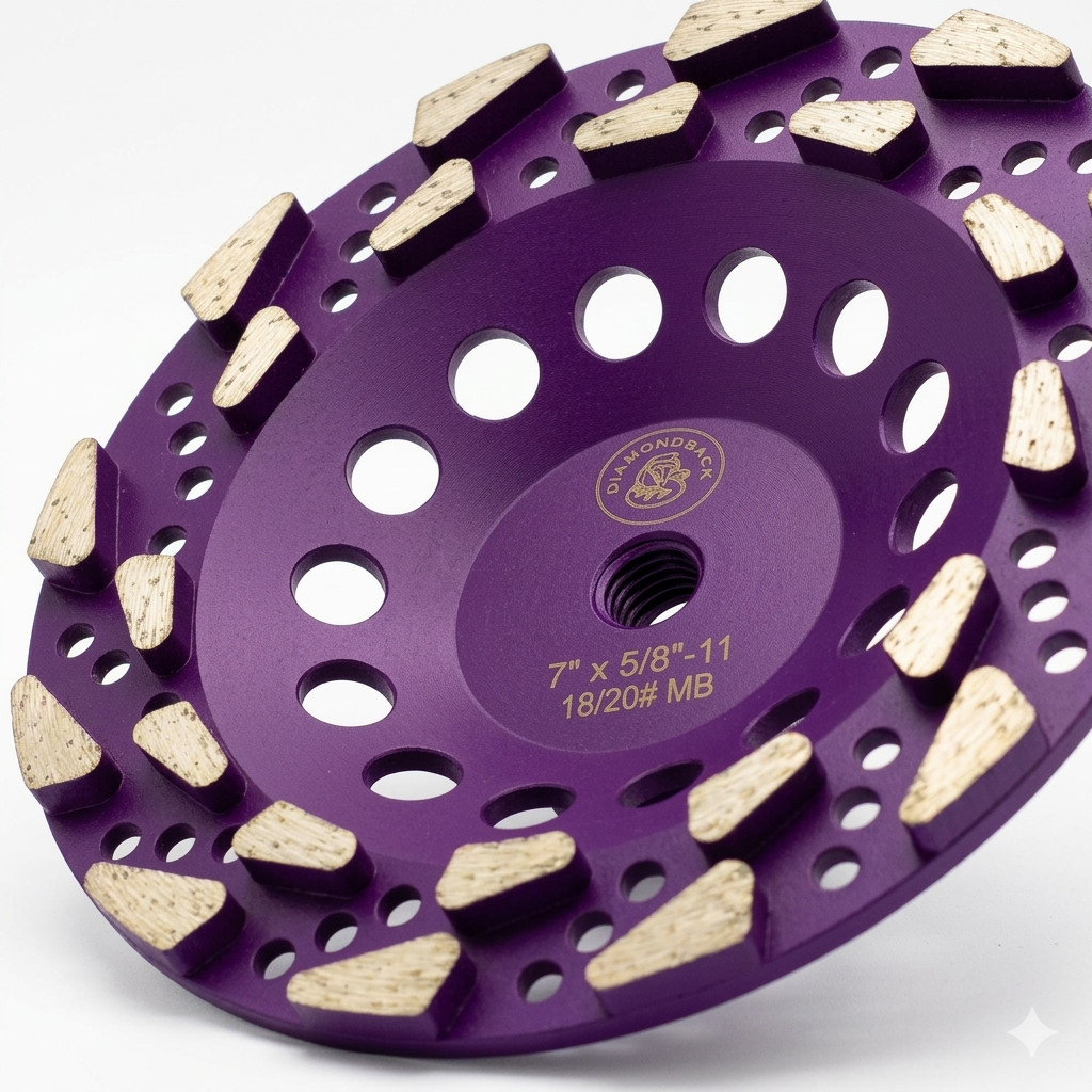 7" Purple Concrete Eater – Professional Aggressive Diamond Cup Wheel 18/20 Grit gallery