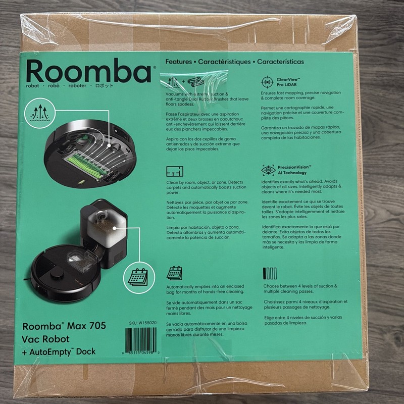 iRobot Roomba Max 705 Robot Vacuum + Auto Empty Dock LiDAR Navigation gallery