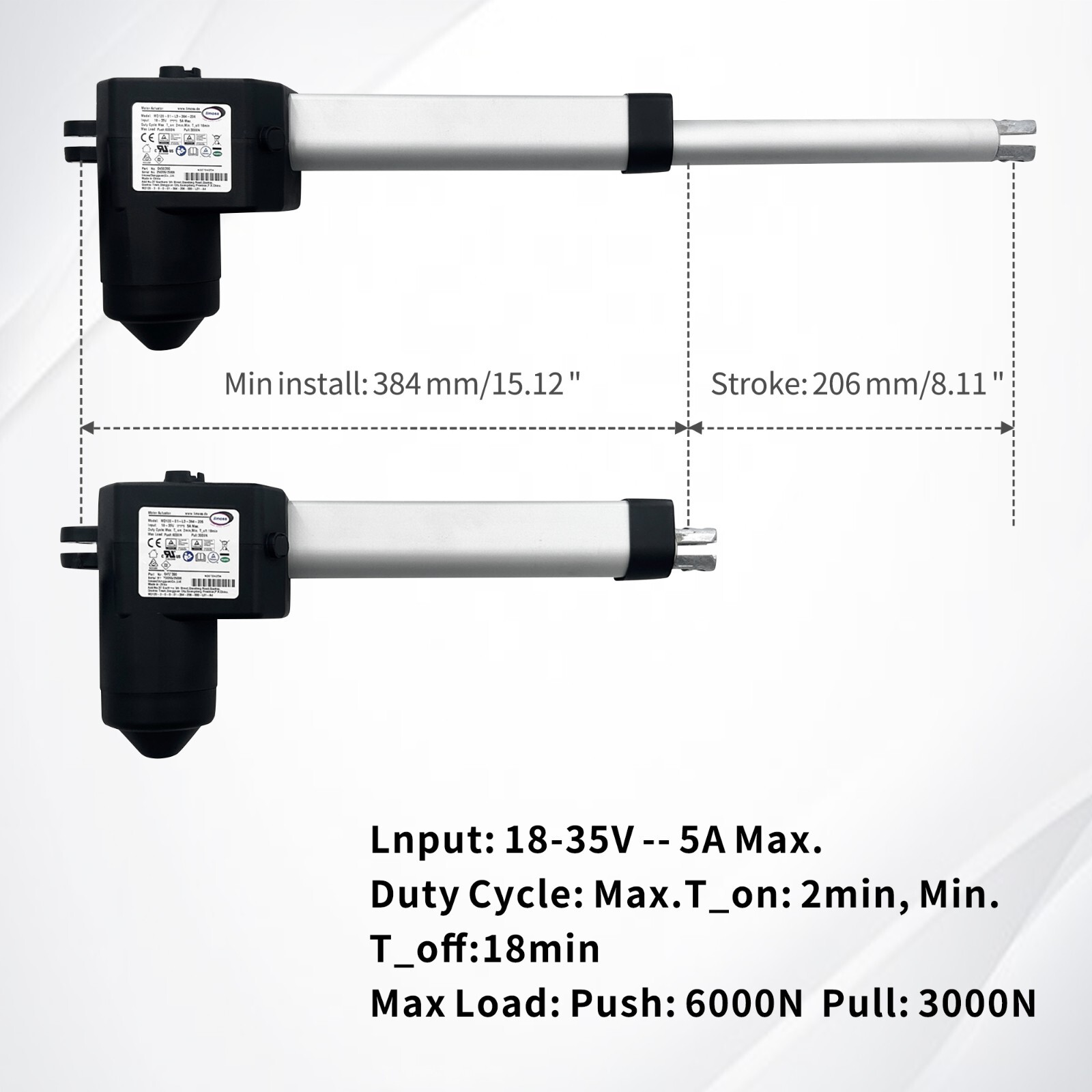Limoss 450390 Motor Actuator Model MD120-01-L3-384-206 for Recliner Lift Chairs gallery