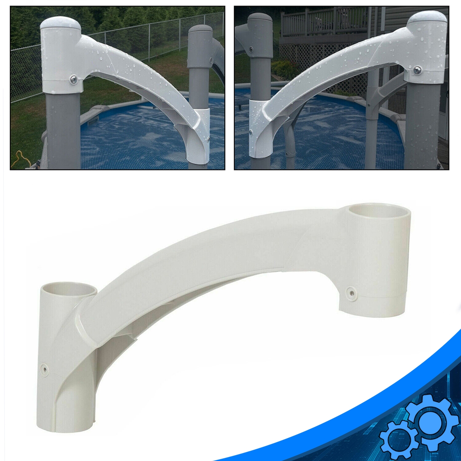 White Short Handrail Replace For Above Ground Swimming Pool Step gallery