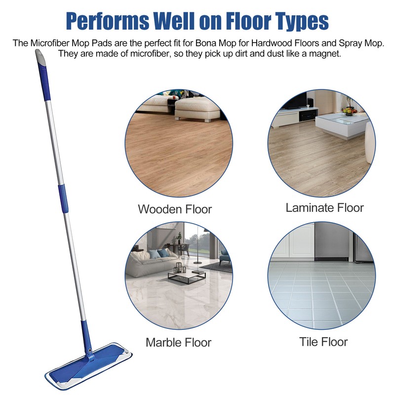 3Pcs Replacement Microfiber Cleaning Refill Pads For Bona Mop 18" Reusable Tools gallery