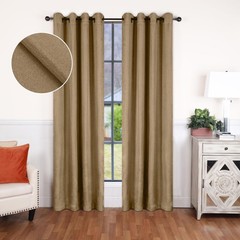 Linen Pattern Washable Semi Blackout Curtain Panels Set of 2