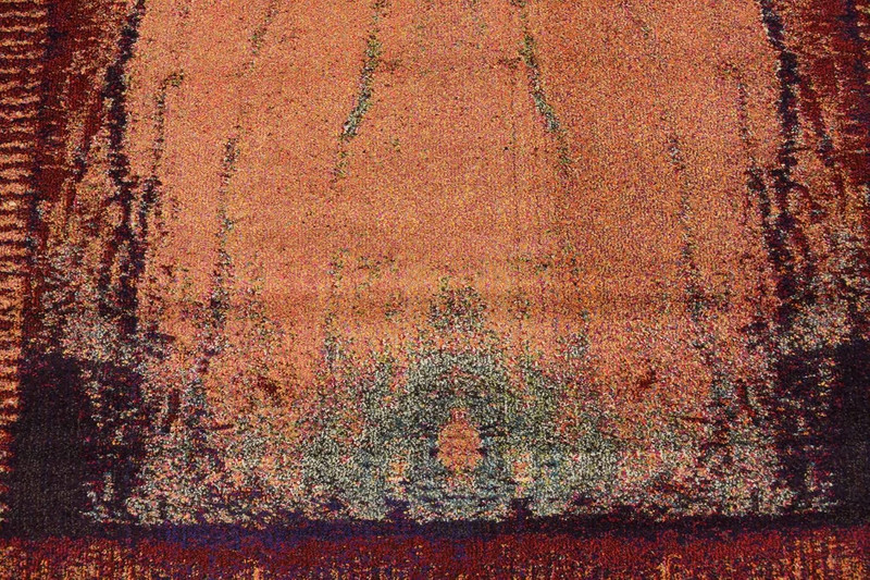 Rustic Modern Abstract Area Rug - Estrella Collection 8' x 11' in Orange/Black gallery