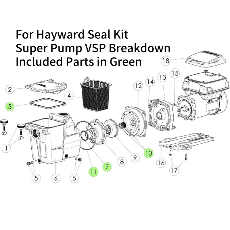 1PCS Super Pump Seal Replacement Kit For Hayward Fits Regular/X/VSP Models gallery