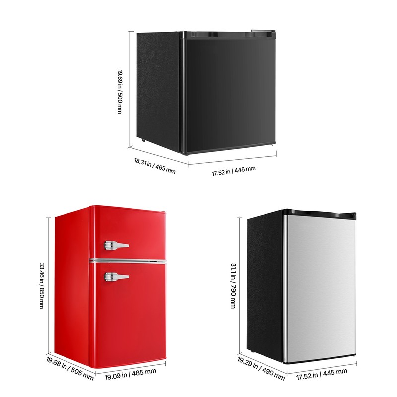 Uimoso Compact Mini Fridge 1.6/3.2 Cu.Ft Single/Double Door for Dorm Rooms gallery