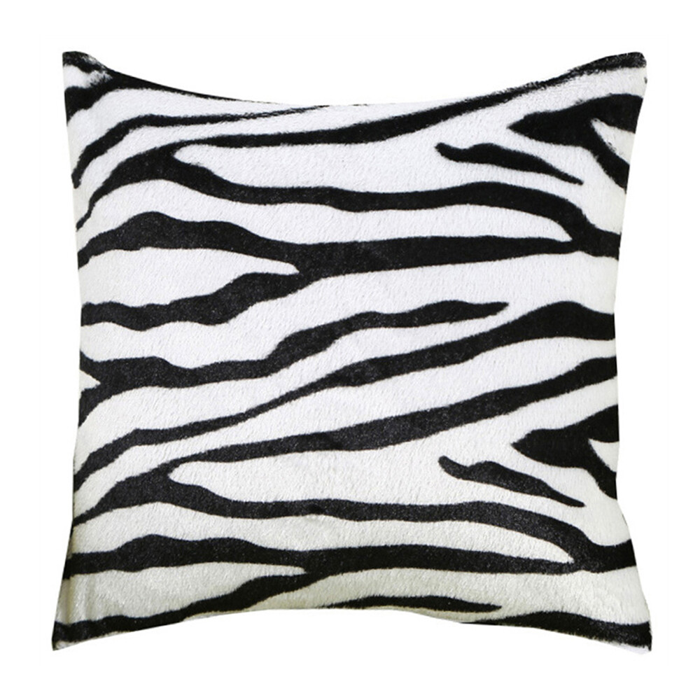 Velvet Zebra Leopard Animal Printed Cushion Cover Home Sofa Pillow Case 17x17 gallery