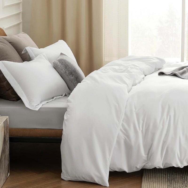 Washed Microfiber Queen Duvet Cover Set, 3 Pieces Set with 2 Pillow Shams gallery