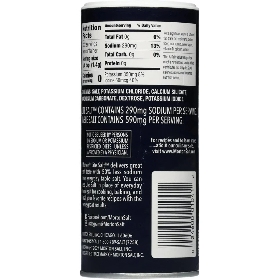 (3 pack) Morton Lite Salt Low Sodium for a Heart Healthy Salt Alternative, 11 OZ gallery