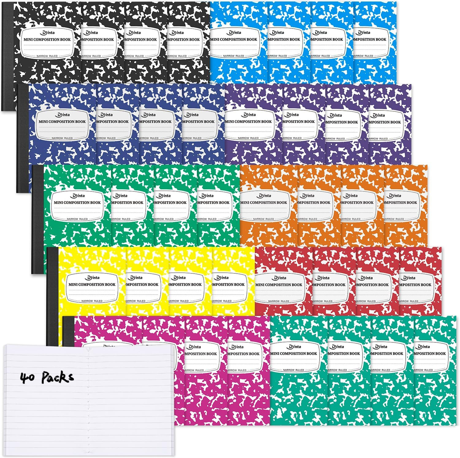 40 Pack Mini Composition Notebooks 3.25x4.5 Narrow Ruled Pocket Journal 10 Color gallery