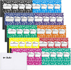 40 Pack Mini Composition Notebooks 3.25×4.5 Narrow Ruled Pocket Journal 10 Color