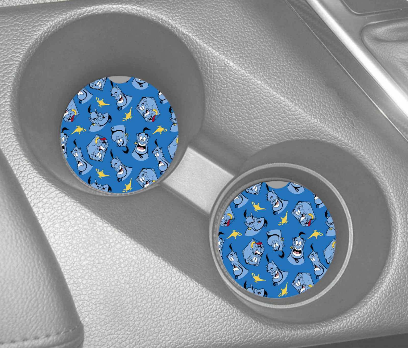 ALADDIN GENIE LAMP DISNEY INSPIRED COLLAGE SANDSTONE CAR COASTER SET (2) ABSORBS gallery
