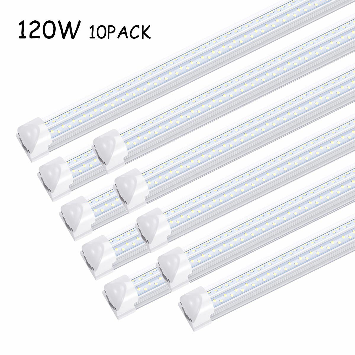 10Pack 8Foot 120W Integrated Led Light Bulbs T8 8FT Led Shop Light Fixture 6000K gallery