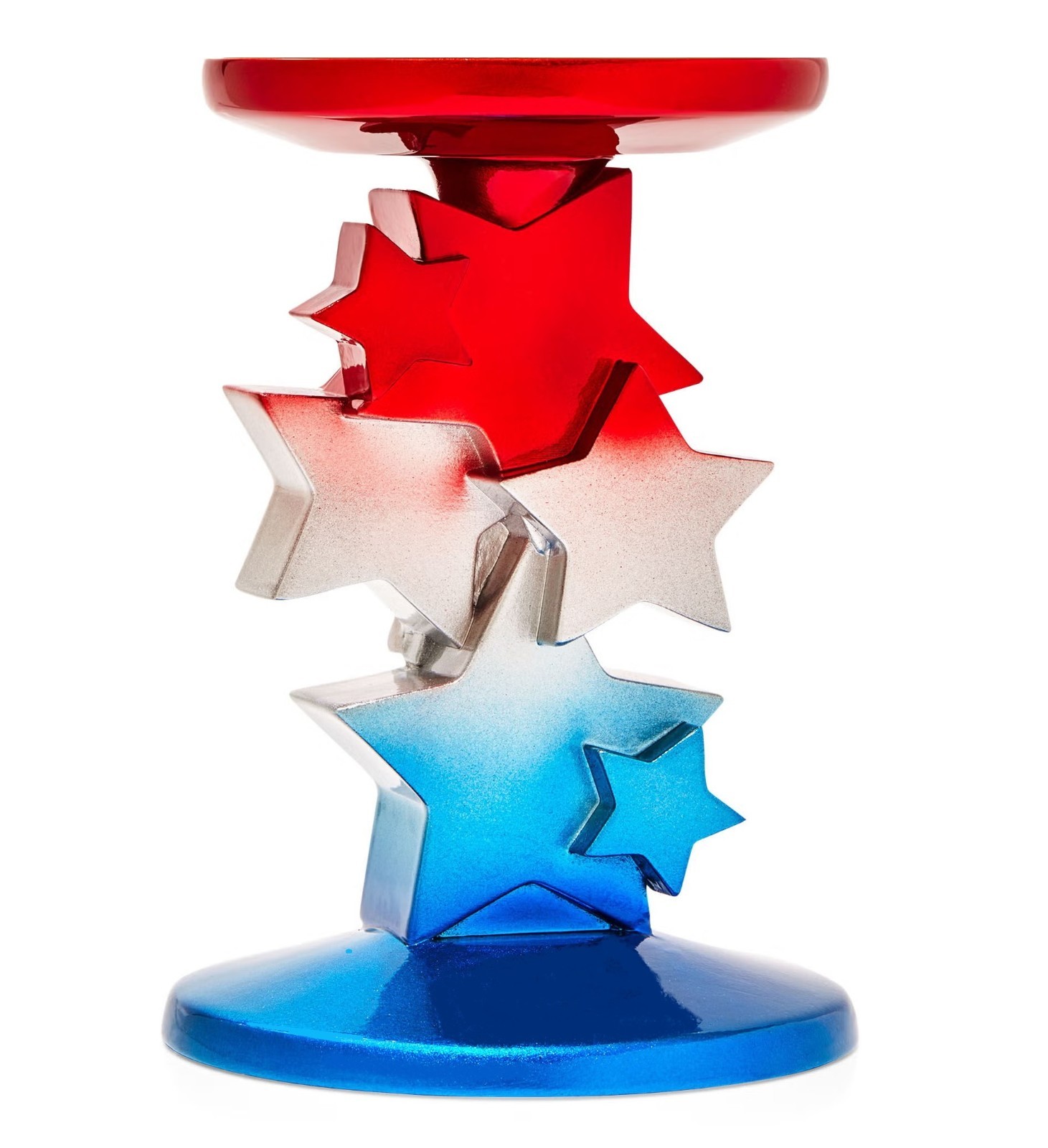 New in box! Bath & Body Works OMBRE STACKED STARS PEDESTAL 3-wick Candle Holder gallery