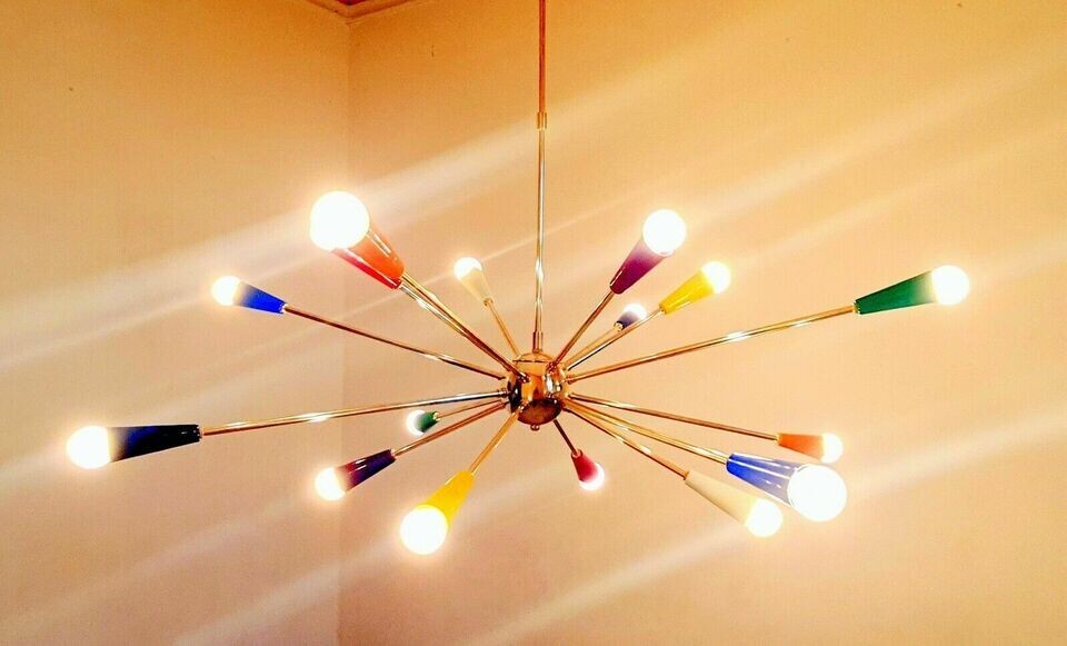 Customized Color & Finish 16 Arm Multicolored Sputnik Bras Chandelier Light/Lamp gallery