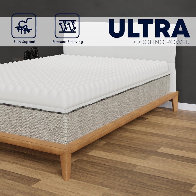 , 3-Inch Convoluted High Density Foam Mattress Topper, CertiPUR-US Certified ... gallery