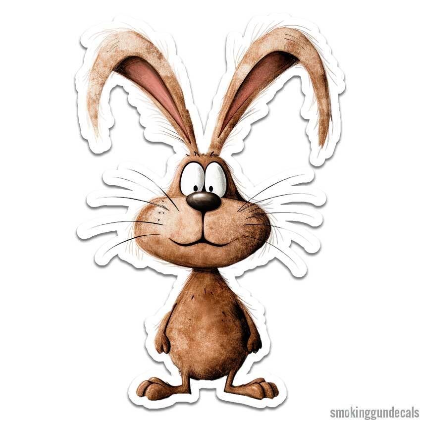 Funny Big Ears Rabbit, Vinyl Decal Sticker, Indoor Outdoor, 3 Sizes, #12476 gallery