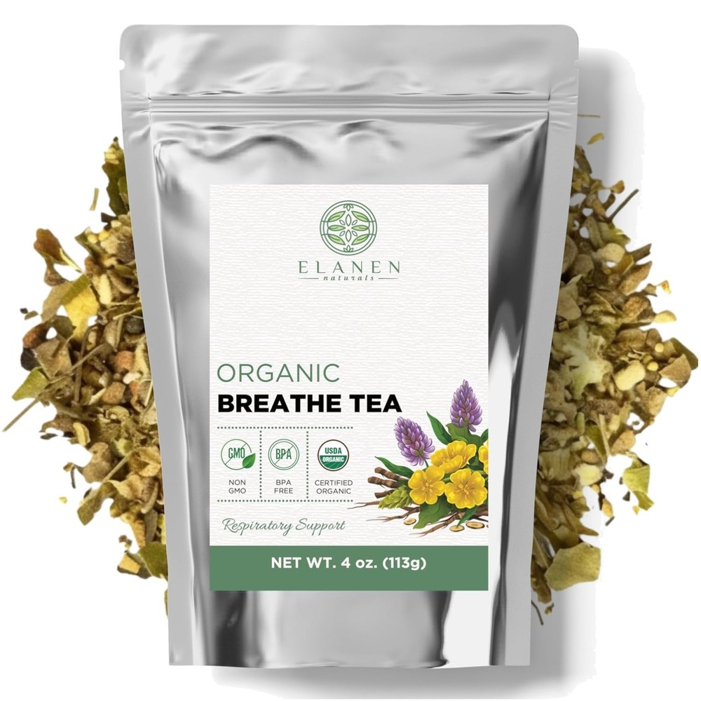 Loose Leaf Organic Lung Tea 4oz - Ginger Lemon Flavor for Respiratory Health