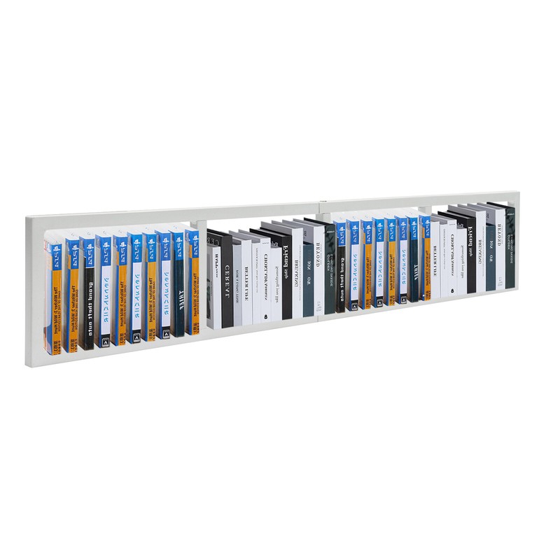  2PCS White Wall Mount 34 In Media Storage Rack CD DVD Organizer Stand Holder gallery