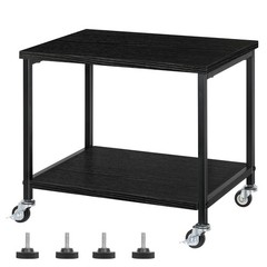 Black 2Tier Rolling Printer Stand Under Desk Mobile Table Scanner Fax Rack