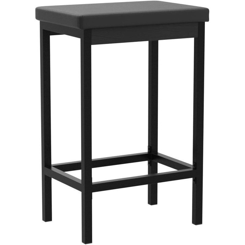 High Density Sponge Bar Stool Soft Comfortable Seat Metal Frame Kitchen Pub Use gallery